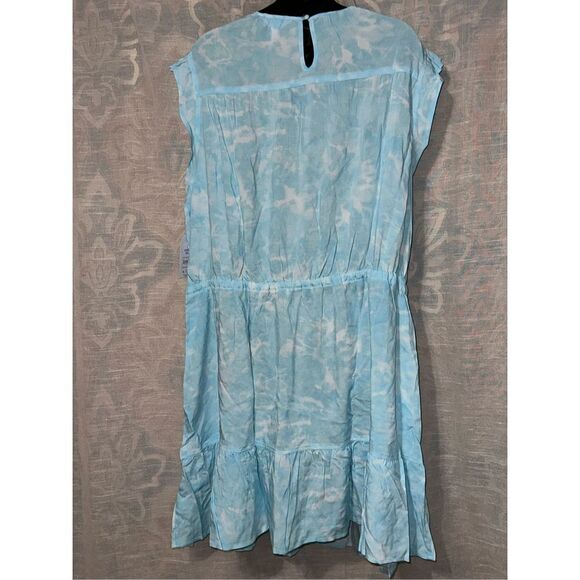 NEW WITH TAGS WOMEN Time and Tru
Blue Tie Dye Flutter Sleeve Dress with Pockets - Picture 4 of 6